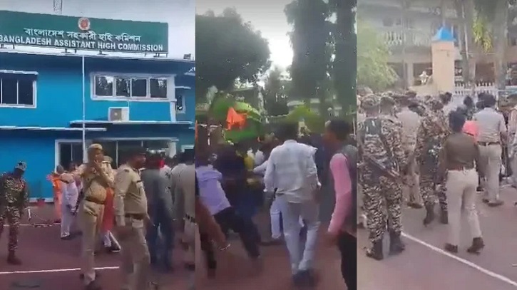 ভারতে বাংলাদেশের উপ-হাইকমিশনে হামলা, ছিঁড়ে ফেলা হয়েছে পতাকা